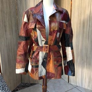 Badass original vintage patchwork leather jacket